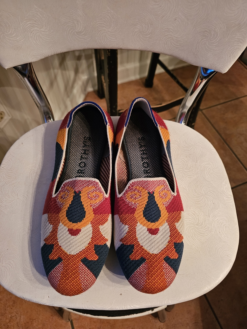 Rothy's Moroccan Colorful Embroidered Slip-On Flats Loafers - Multicolor